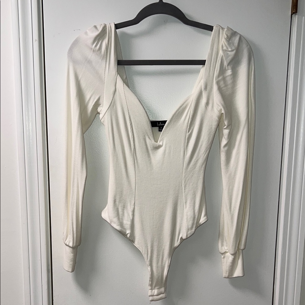 Lulu's Ivory Long Sleeve Bodysuit